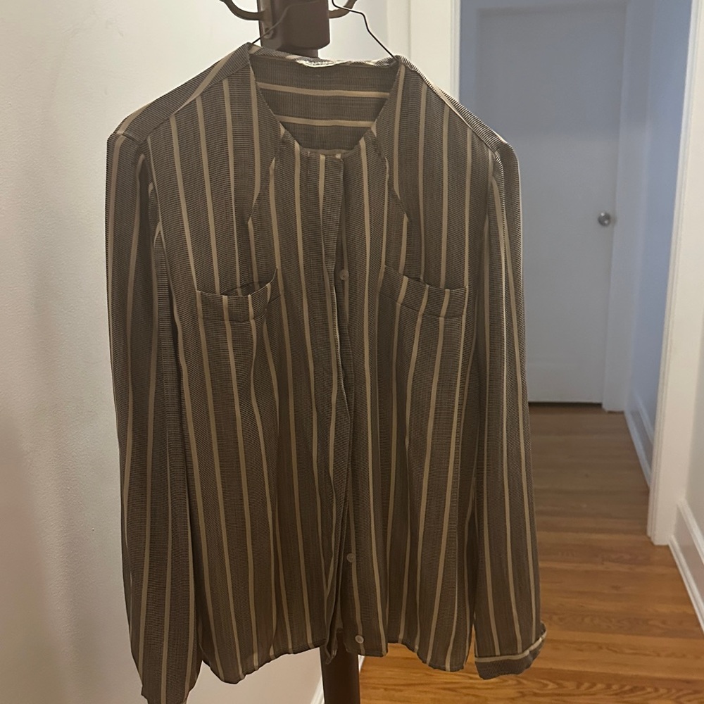 Striped Button-Up Shirt